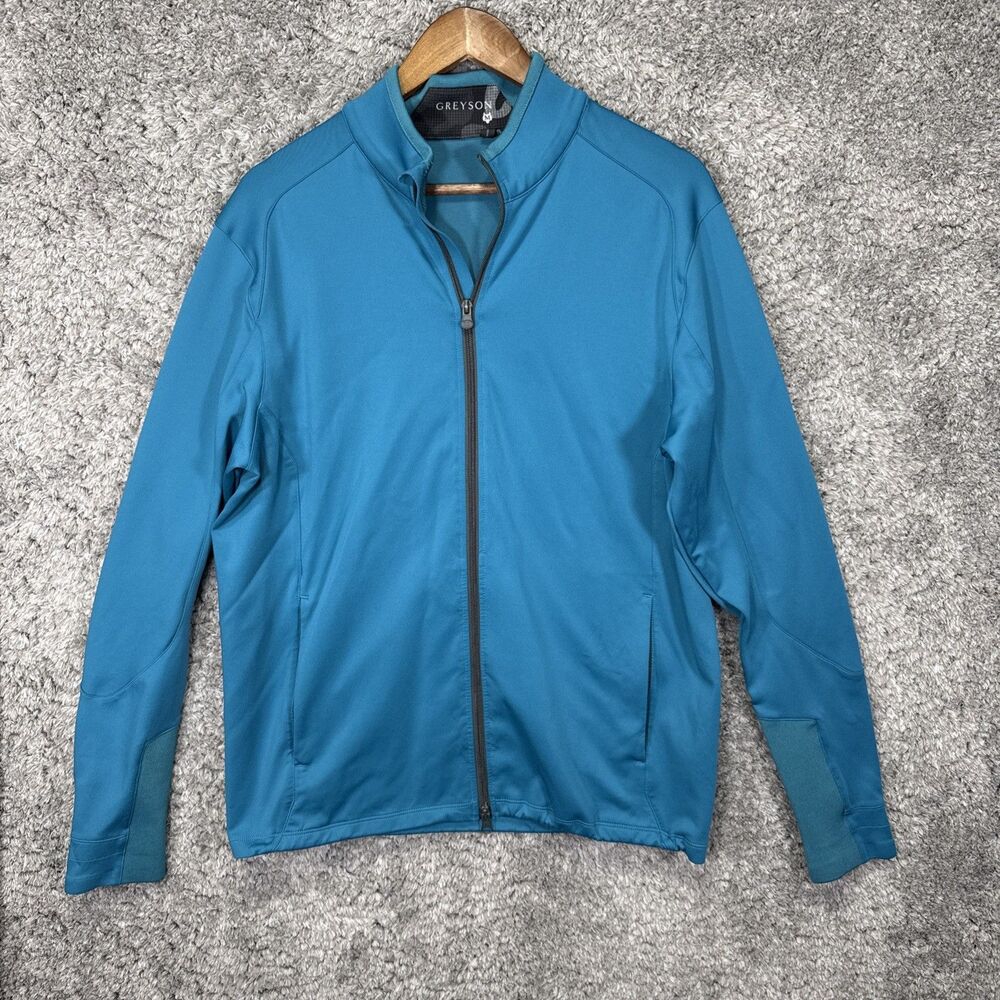 Greyson Mens Full Double Zip Golf Jacket Sequoia Medium Teal Turquoise